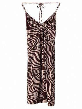 Garage Brown Cream Swirl Halter Mini Dress P/S
